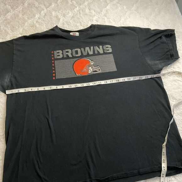 NFL Cleveland Browns T Shirt Men's 2X Black Big Front Graphic‎ 100% Cotton - Picture 5 of 9